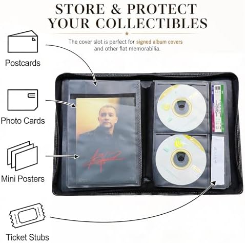 DVD CD Storage Binder – 112 Discs Holder with Label Slots & Cover Pockets, Black Media Organizer for Home Collection, Car Travel, Blu-ray & Game Discs - Image 6