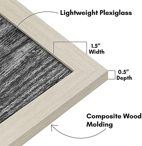 Americanflat 16x20 Poster Frame - Engineered Wood with Polished Plexiglass - Wide Picture Frame for Vertical or Horizontal Wall Display - Epic Collection - Light Wood - Image 6