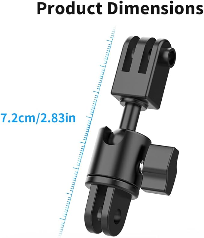 Aluminum 360 Degree Rotation Camera Swivel Mount, Vertical Metal Bracket Adapter Compatible with GoPro Hero 13/12/11/10, DJI Action 6/5 Pro/4, Sony and Other Action Cameras (Adjustable Adapter Mount) - Image 5