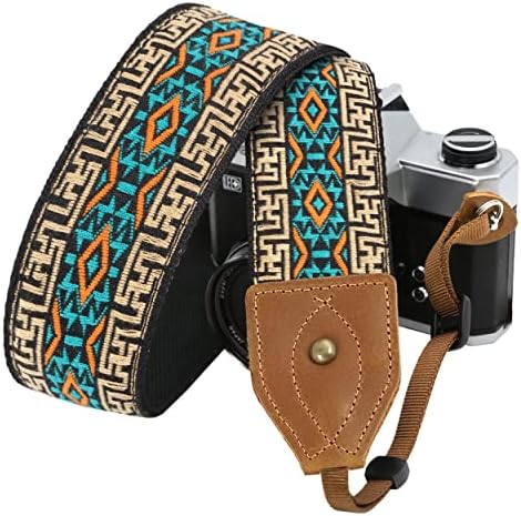 Padwa Lifestyle 2" Wide Classic Crazy Horse Art Cowhide Head Cotton Camera Straps for Photographers by PadwaLifestyleCameraStrap