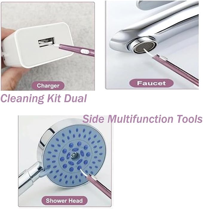 5Pcs Cleaning Kit Dual Side Multifunction Tools for iPhone 17 Pro - Purple | Anti-Clogging Mini Brushes Cleaner for Phone Camera Lens, Speaker and Receiver, Dual Side Multifunctional Cleaning Tool - Image 3