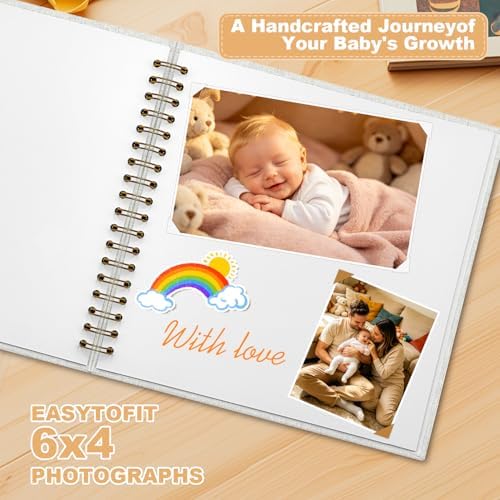 Scrapbook Photo Album Linen Cover, 10 x 10 Inch Hardcover Kraft White Pages Memory Book, for Travel Wedding Guest Book Christmas Baby Shower (40 Sheets/ 80 Pages,White) - Image 3
