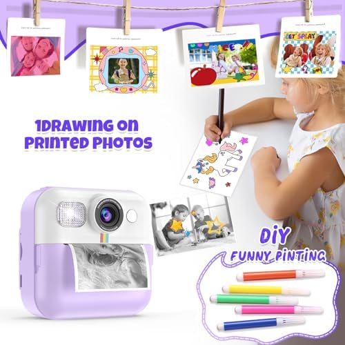 Instant Print Camera for Kids, Children Digital Video Camera Toddler Toys - Image 4