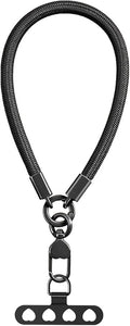 Phone Wrist Strap Lanyard Hand Wristlet with 360° Rotating Clip Stainless Steel Tether Buckle Finger Grip Strong Durable Anti-Tangle Universal for iPhone Camera Keychain Travel Dark Black by Casecond