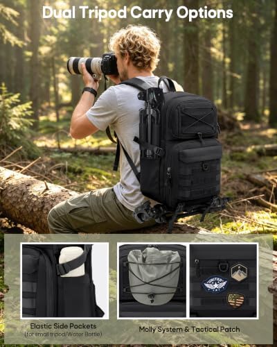 RAINSMORE Camera Backpack, DSLR/SLR/Mirrorless Tactical Camera Bag Cases - Image 5