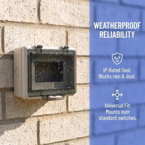 Lurrose Roller Shutter Button Lock Box - Waterproof Garage Door Switch Cover for Roller Shutter Button Guard - Dustproof Industrial Garage Switch Protector for Commercial Fire Safety - Image 3