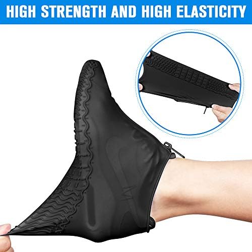 Shiwely Silicone Waterproof Shoe Covers, Upgrade Reusable Overshoes with Zipper, Resistant Rain Boots Non-Slip Washable Protection for Women, Men (XL (Women 11-13, Men 9.5-13), Black) - Image 3