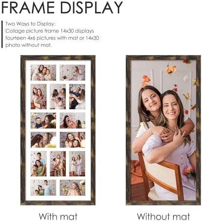 DUENPY 14x30 Collage Frame For 14 4x6 Photos Brown - Image 4