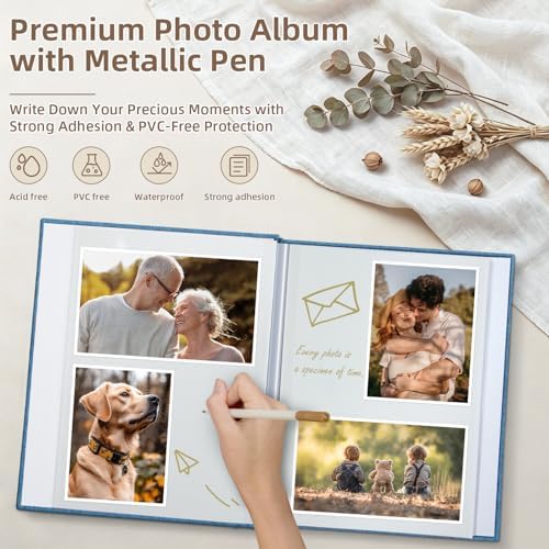 Popotop Photo Album Self Adhesive Scrapbook Album for 4x6 5x7 8x10 Pictures DIY Photo Book as Scrapbooking Supplies Kits, Birthday Gifts for Women Mom Wedding Baby Family Travel - Image 4