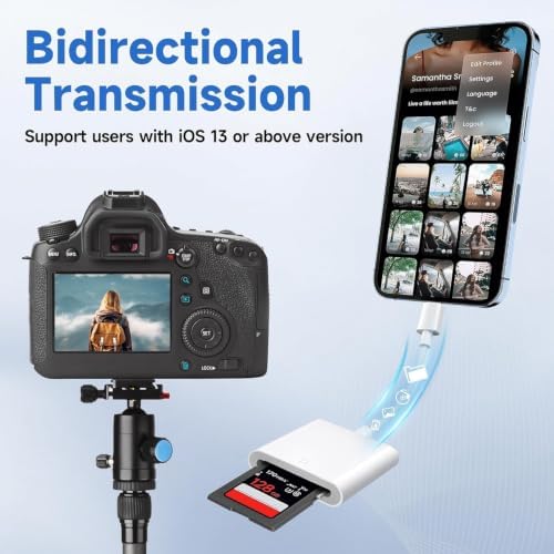 (Apple MFi Certified) Lightning to SD Card Camera Reader for iPhone,Trail Camera Viewer SD Memory Card Reader Adapter Compatible with iPhone 14/13/12/11/XS/XR/X/8/7/iPad,Plug and Play - Image 3