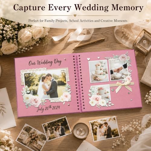 10x10 Inch DIY Scrapbook Album 40 Pages (20 Sheets), Hardcover Kraft Paper - Image 6