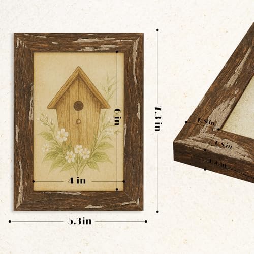 puthiac 4x6 Rustic Farmhouse Picture Frame, Warm Walnut, 1 Pack - Image 5