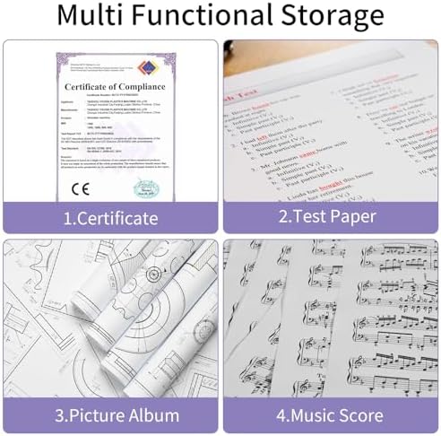2Pcs Binder with Plastic Sleeves，A4 Art Portfolio Display 120 Pages, Portfolio Folder for Certificate Binder Organizer - Image 5
