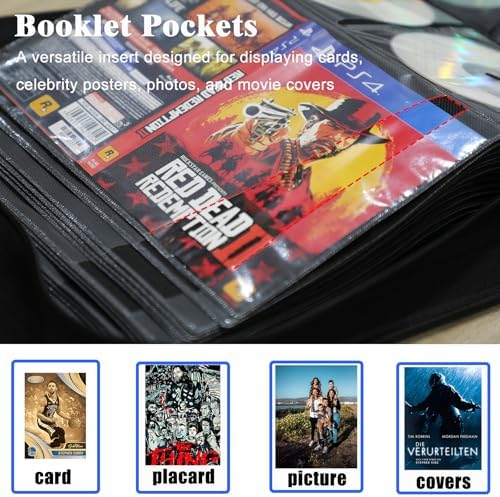 DVD Storage Binder 200 Discs, CD Case with Booklet Pockets, Large - Image 6