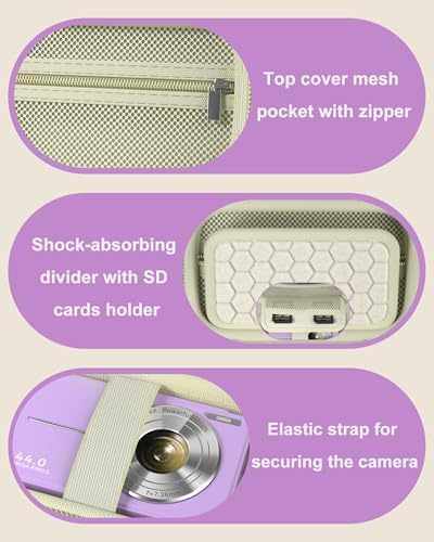 ProCase Digital Camera Case for KODAK Pixpro, Compact Travel Bag -Violet - Image 4