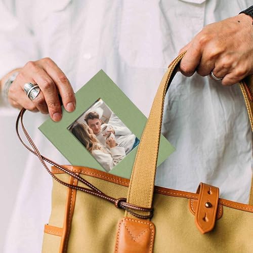 Small 4x6 Photo Album 100 Pockets Linen Cover Light Green - Image 6
