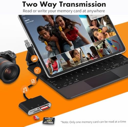 XD Card Reader, 3 in 1 SD/TF/XD Card Adapter, USB-C & Lightning - Image 5