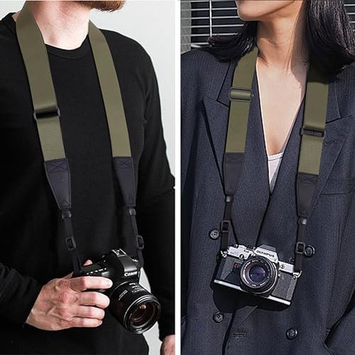 Padwa Lifestyle Adjustable Camera Strap - 1.5" Full Grain Leather Ends Camera Straps for Photographers, Adjustable Neck Shoulder & Crossbody Nylon Strap Quick Release for Cameras and Binoculars - Image 5