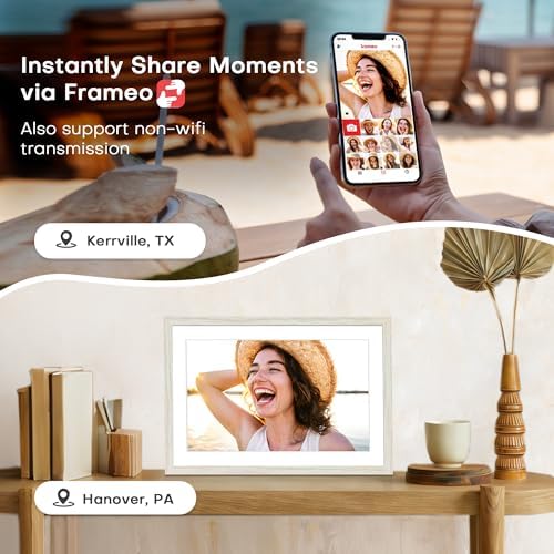 Frameo 10.1" Digital Picture Frame WiFi 32GB, Birthday Gifts for Mom, Women - Image 4