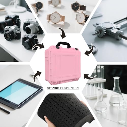 Relaxweex 8.5 x 6.5 x 3.7 Inch Hard Case, Grid Shell, Pink - Image 6
