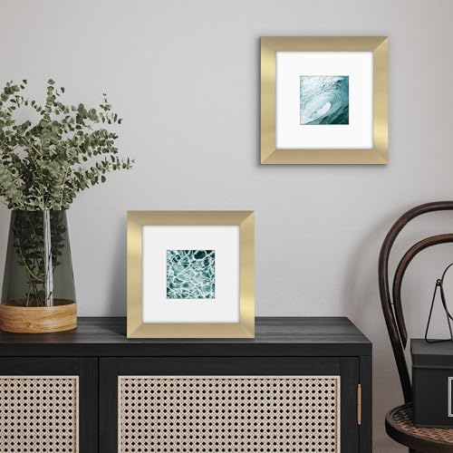 Americanflat 8x8 Picture Frame - Matted to 4x4 - Engineered Wood - Gold - Image 4