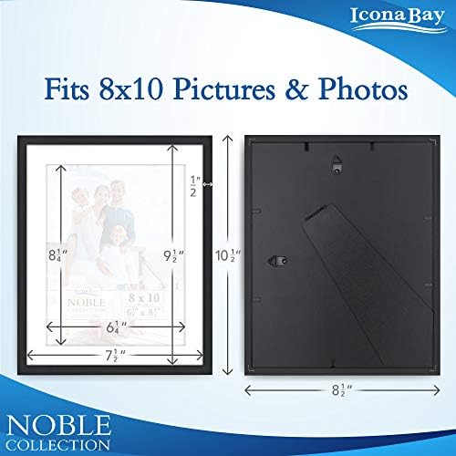 Icona Bay 8x10 Picture Frames (Black, 6 Pack), Modern Professional Frame Set, Noble Collection - Image 2