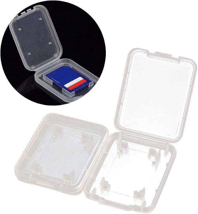 10pcs Plastic Memory Card Storage Case Compatible with SD MMC/SDHC PRO Duo White (10 PCS) - Image 3
