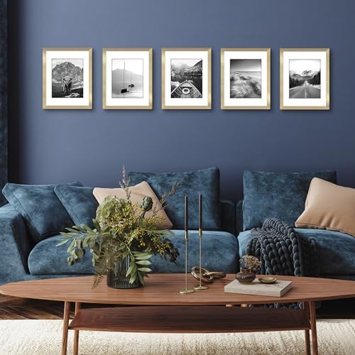 Americanflat 11x14 Picture Frame 5-Pack - Matted to 8x10 - Gold - Image 5