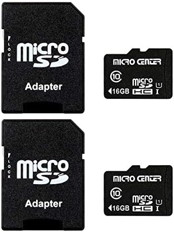 Micro Center 16GB Class 10 MicroSDHC Flash Memory Card with Adapter, 2Pack by INLAND