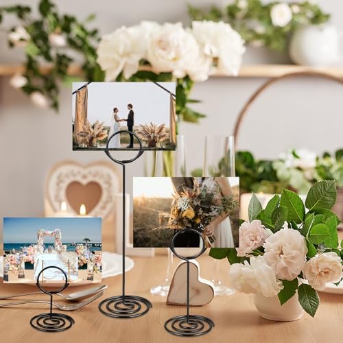 Ptwola 36PCS Table Number Holders Place Card Holder 3 Size Wire Picture Photo Table Sign Stand Name Numbers Menu Memo Note Clips for Centerpieces Wedding Anniversary Birthday Party Reception (Black) - Image 4