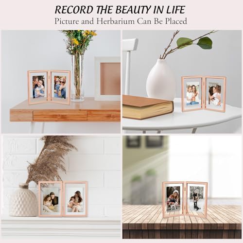 Golden State Art 4x6 Hinged Metal Picture Frame, Rose Gold, Tabletop - Image 4