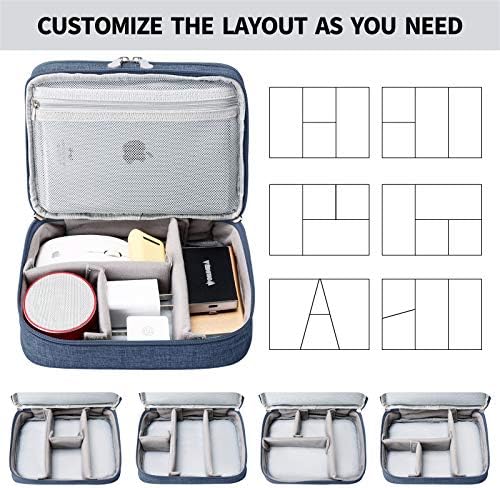 Lanola Travel Cable Organizer Bag, Electronic Accessories Case Portable Double Layer Cable Storage Bag for Cord, Charger, Flash Drive, Phone, SD Card,Personal Items - (Dark Blue) - Image 4
