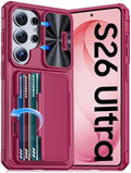 GooseBox for Samsung Galaxy S26 Ultra Case Wallet with RFID [Cards Holder][Camera Cover][Edge Raised] Full Body Shockproof Silicone Protective Phone Case for Galaxy S26 Ultra 2026 (Magenta) by GooseBox