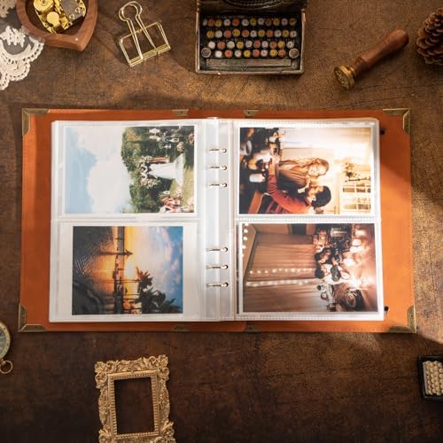 Leather Photo Album 4x6, Vintage Photos Albums with 30 Writing Paper Photo Book for Family Travel Wedding Graduation Anniversary Baby Vacation (Brown) - Image 4