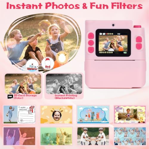 Cudinham Kids Camera Instant Print, Gifts for Age 3-12 Kids, 5 Rolls Paper - Image 4