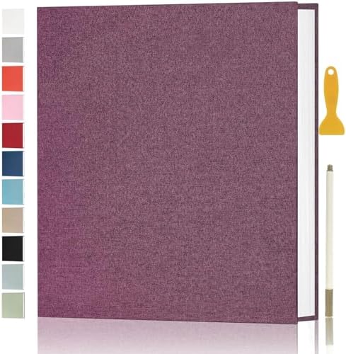 Photo Album Self Adhesive Pages Scrapbook 60 Pages, 13.2x12.8 Purple by Aenbuslm