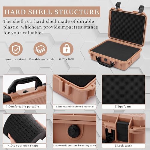 Relaxweex 13 x 9.5 x 4.1 Inch Hard Case, Stripe Shell, Rose Gold - Image 3
