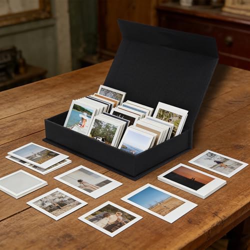 8x10 Photo Storage Box, Premium Linen Memory Box for Photos, Pictures, Certificates, Scrapbooking Supplies & Jewelry - Portable, Stackable Organizer for Home, Crafters & Collectors - Image 3