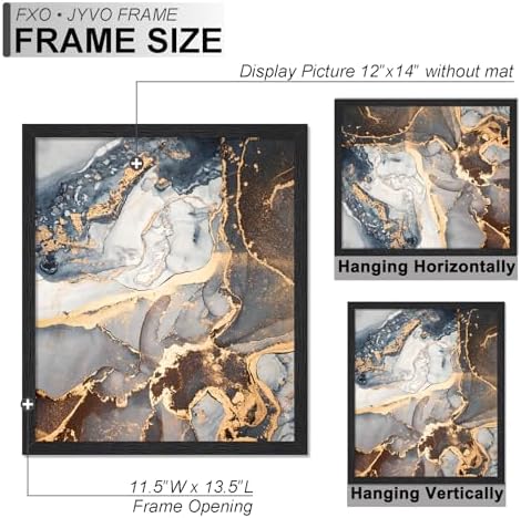 Fxojyvo 12x14 Picture Frame Black Engineered Wood Wall Hanging - Image 4