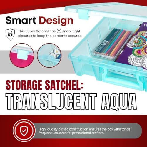 ArtBin 6955AA Super Satchel 1-Compartment Box, Art & Craft Organizer, Translucent Aqua (Pack of 3) - Image 5