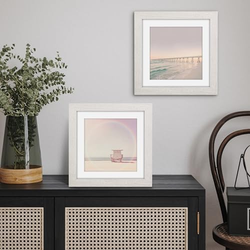 Americanflat 10x10 Picture Frame - Matted to 8x8 - Engineered Wood - White - Image 4