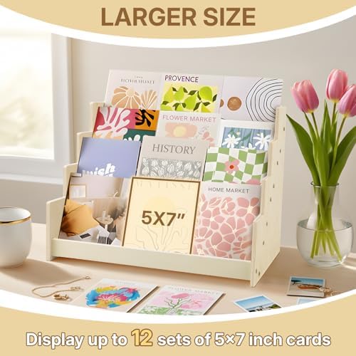 4 Tier 1Pc Wooden Greeting Card Display Stand - Image 4
