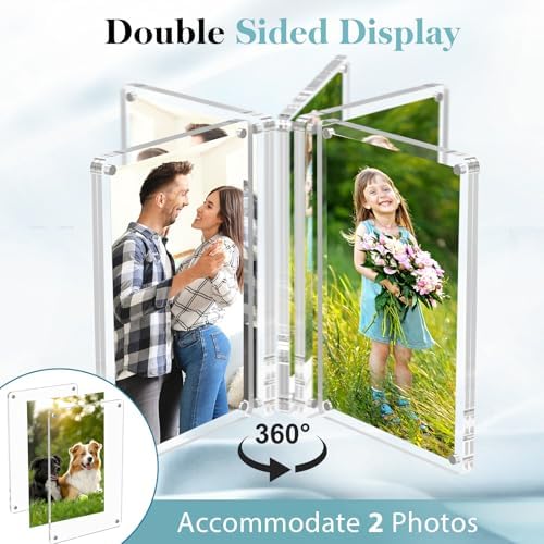 SAMYUCHO 10 Packs Acrylic 4x6 Magnetic Picture Frames for Refrigerator - Image 3