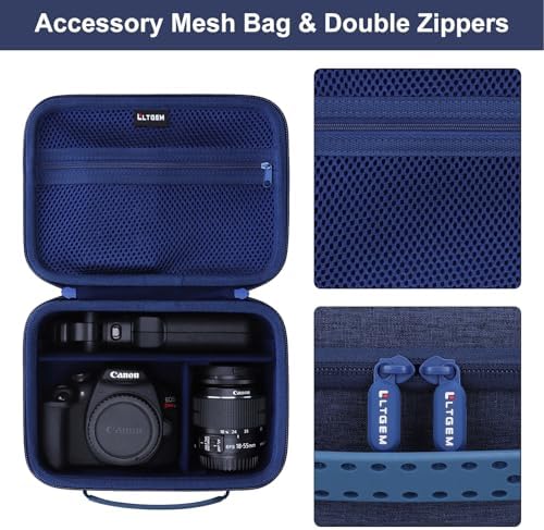 Small Camera Case Bag for Canon EOS Rebel T7/R50//R100 DSLR Camera Navy - Image 4