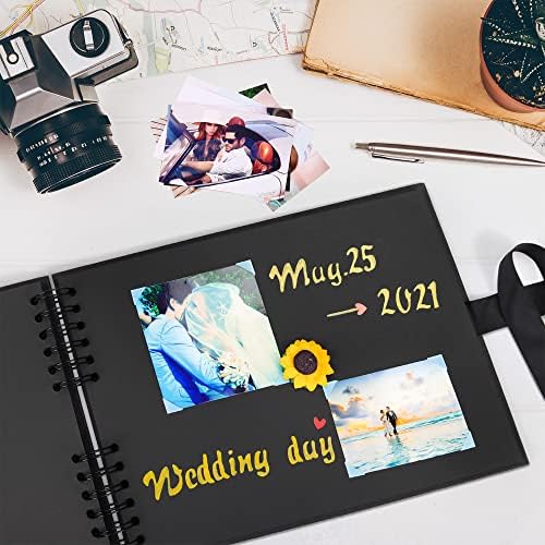 Vienrose Scrapbook Album 80 Pages 11x8 Inch Black - Image 2