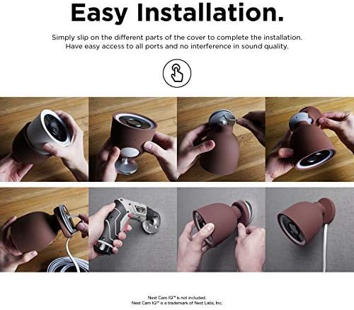 elago Outdoor Camera Cover for Google Nest Cam IQ | Infrared LED Visible, Holes for Microphone/Speaker, Camouflage, Easy Installation, All-Weather Protective (Black) - Image 7
