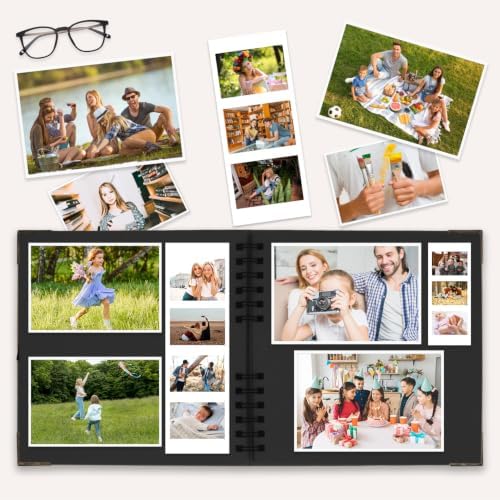 Scrapbook Album, 8 x 8 Inch Scrap book, 60 Black Blank Pages Scrapbooks albums, Hardcover Photo Album Scrapbook, Memory Book, Traveling, Birthday & Holiday Gifts. - Image 4
