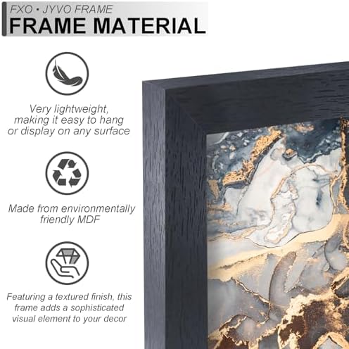Fxojyvo 20x28 Picture Frame Set of 2 Black Engineered Wood Wall Hanging - Image 2