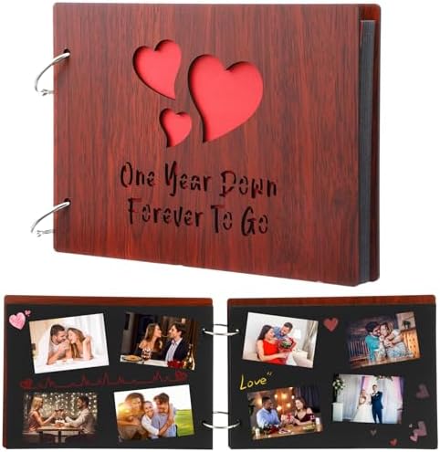 Cinnvoice Our First Year Scrapbook, 1-Year Down Photo Album for Couples Handmade DIY Memory Notebook Family Photo Album for Couples Husband Wife Memory Book(One Year Down) by QinYee