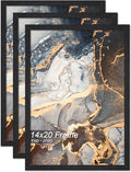 Fxojyvo 14x20 Picture Frame Set of 3 Black Engineered Wood Wall Hanging by Fxojyvo